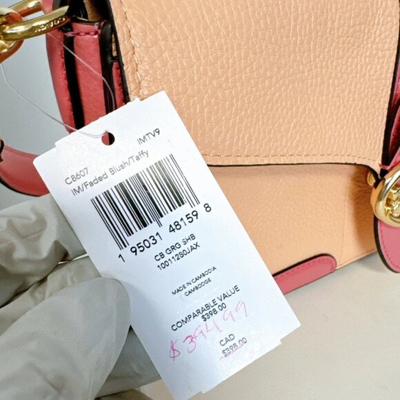Coach C8607 Georgie Shoulder Bag In Colorblock IN Faded Blush Taffy - Picture 9 of 9
